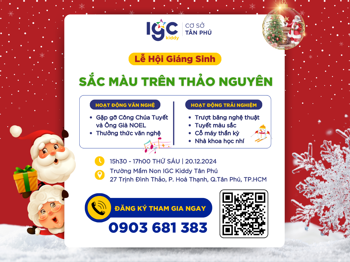 CÙNG THAM GIA LỄ HỘI GIÁNG SINH "SẮC MÀU TRÊN THẢO NGUYÊN" TẠI IGC KIDDY TÂN PHÚ