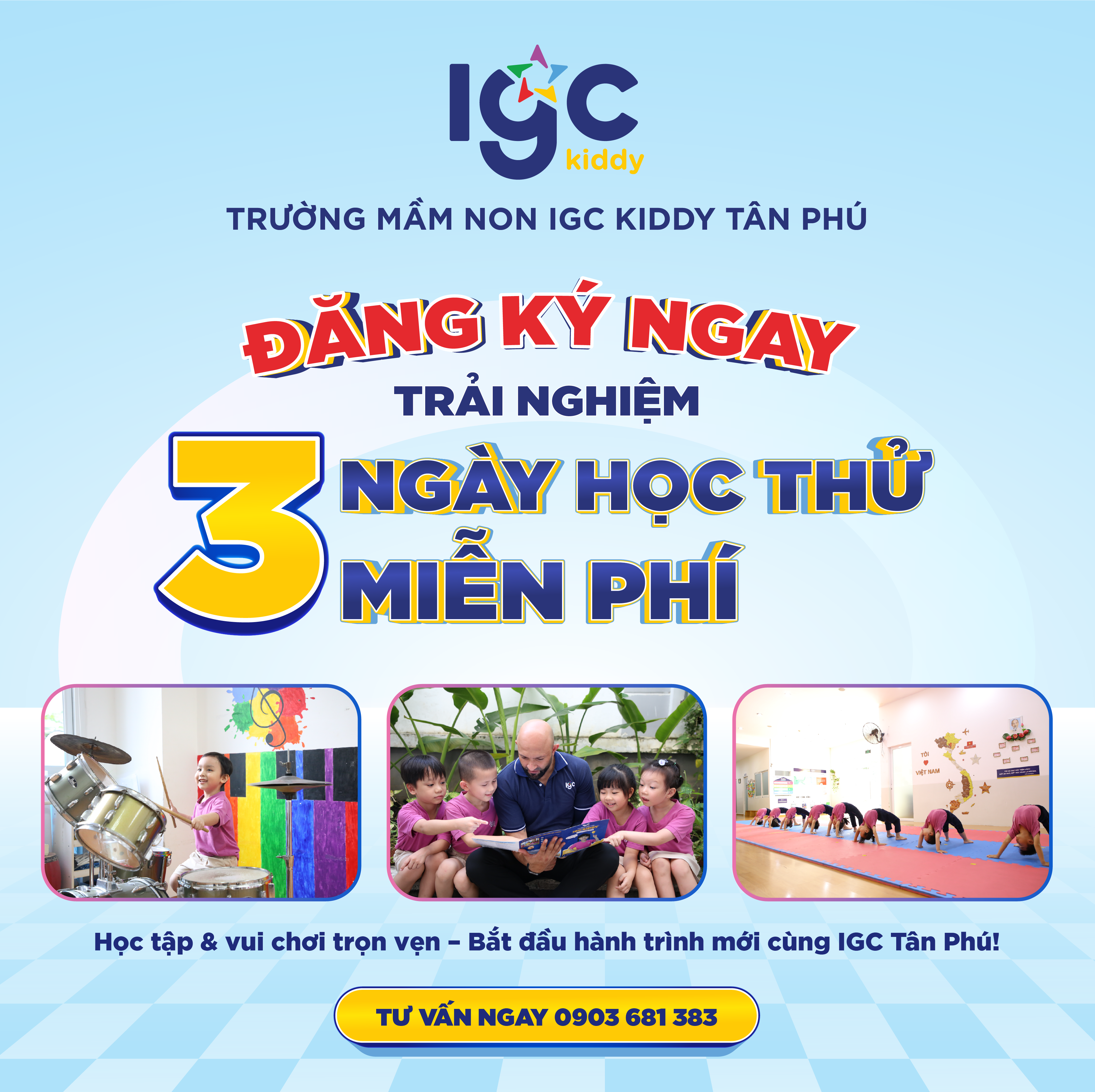 IGC Kiddy Cơ sở Tân Phú – 3 ngày học thử hoàn toàn miễn phí