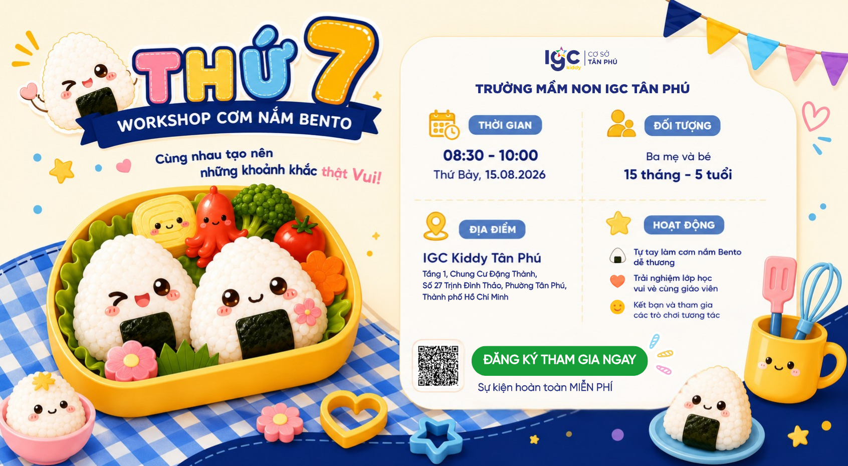THỨ 7 VUI VẺ – WORKSHOP CƠM NẮM BENTO