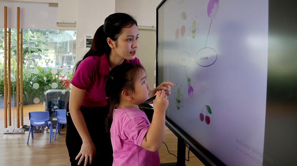 Toán tư duy với màn hình tương tác