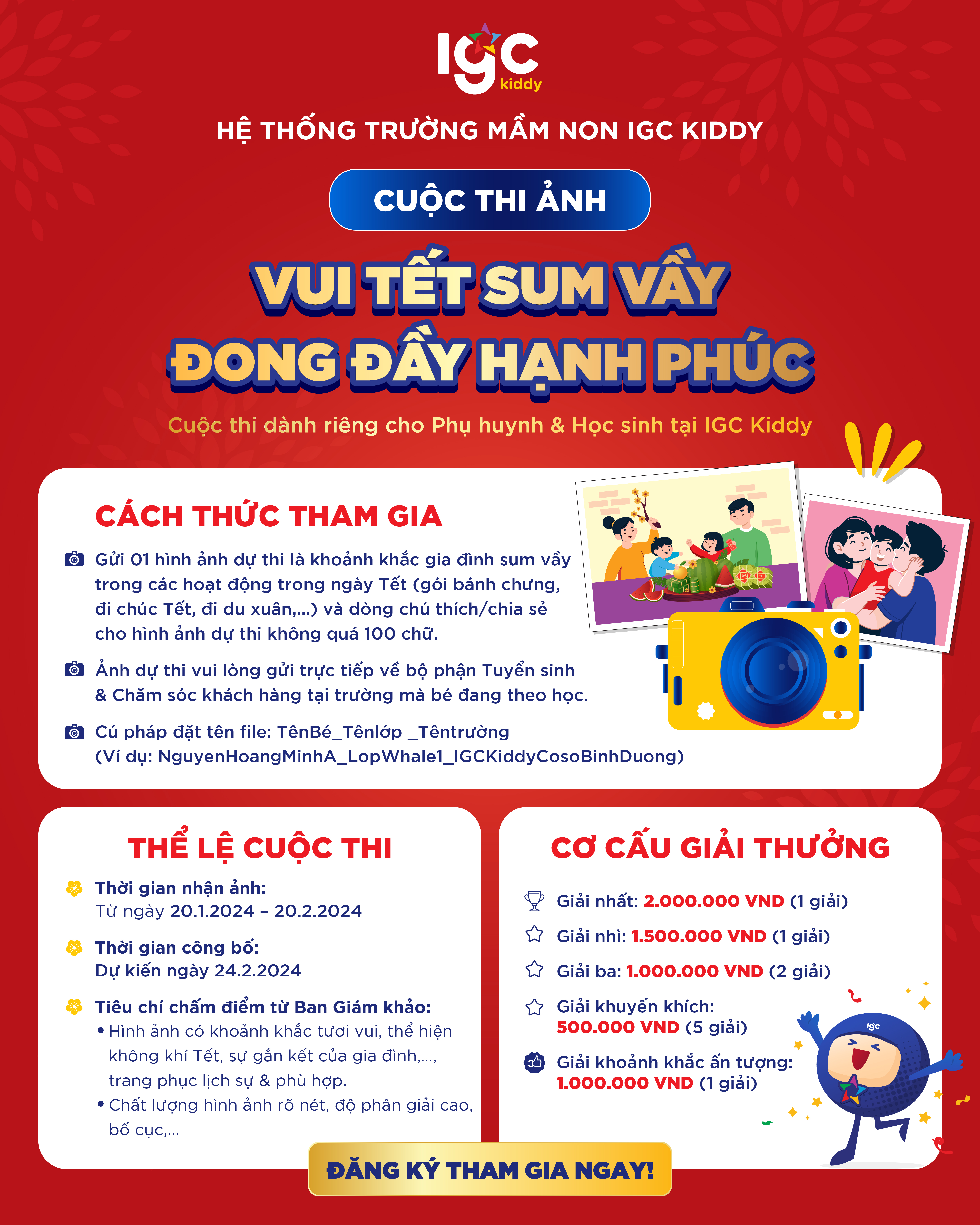 CUỘC THI ẢNH: TẾT SUM VẦY, ĐONG ĐẦY HẠNH PHÚC CÙNG IGC KIDDY LƯU LẠI NHỮNG KHOẢNH KHẮC ĐẸP VÀ ĐĂNG KÝ THAM GIA NGAY
