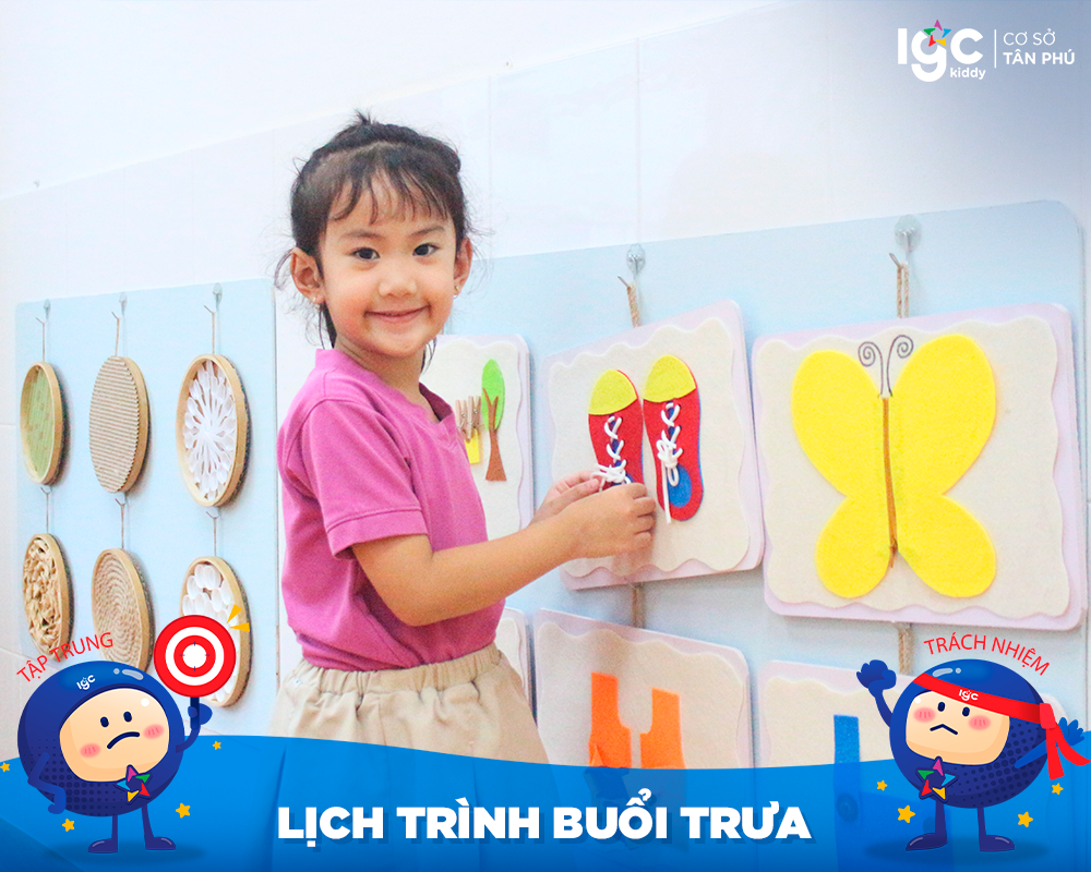 Lịch trình buổi trưa tại Trường Mầm Non IGC Tân Phú