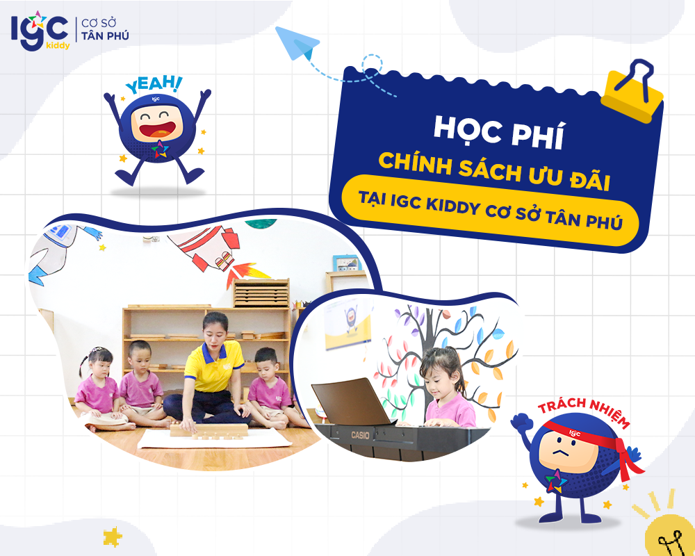 Học phí tại IGC Kiddy cơ sở Tân Phú